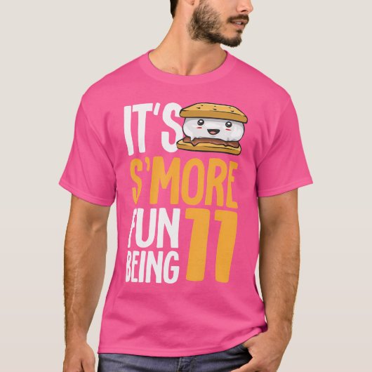 T-shirt Camping Smore 11E Anniversaire Marshmallow Camping (Devant)