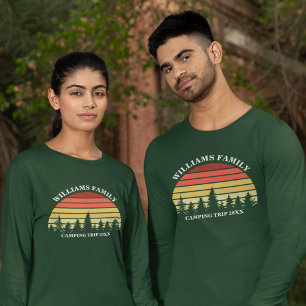 T-shirt Camping sur mesure Forêt Coucher de soleil long ma