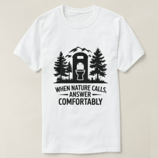 T-shirt Camping Toilet Humour Forêt de montagne Art graphi