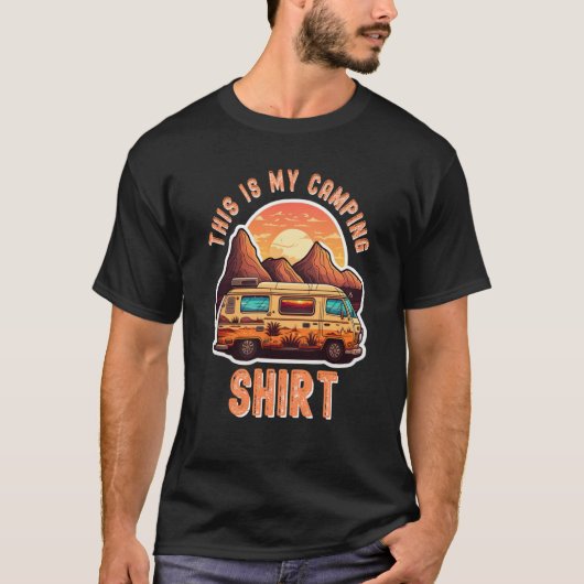 T-shirt Camping Trailer Camper Van Mobile Home Caravan Mot (Devant)