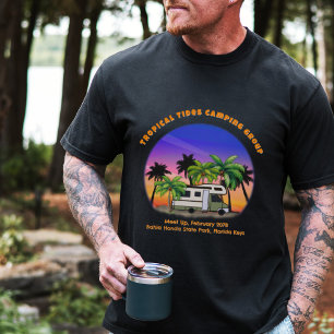 T-shirt Camping Tropical Motorhome Texte personnalisé
