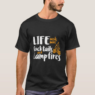 T-shirt Camping Vie Cocktails Campfires Lake Life Adventu