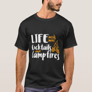 T-shirt Camping Vie Cocktails Campfires Lake Life Adventu