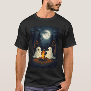 T-shirt Camping vintage Feu de Campagne Fantôme Halloween