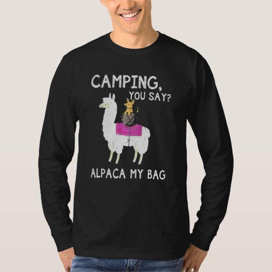 T-shirt Camping Vous Dites Alpaca Mon Sac Chien À Riding L (Devant)