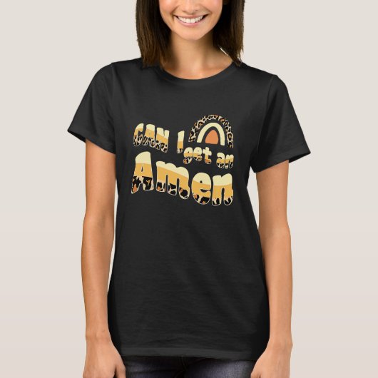 T-shirt Can I Get An Amen Christian Jesus God Leopard Pri (Devant)