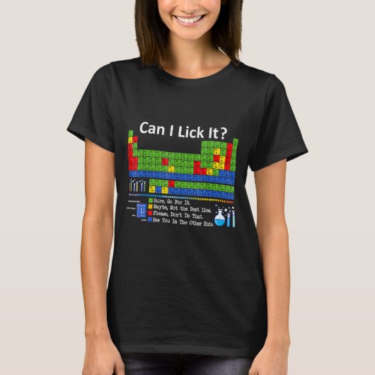 T-shirt Can I Lick It Periodic Table Chart Science Teacher (Devant)