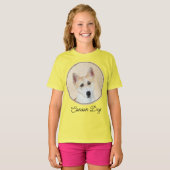 T-shirt Canaan Dog Painting - Cute Original Dog Art T-Shir (Devant entier)