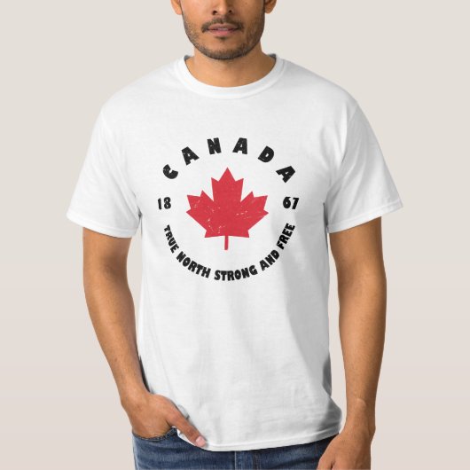 T-shirt Canada 1867 Véritable Nord Fort et libre (Devant)
