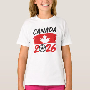 T-shirt Canada 2026 Conception de fan de soccer avec feuil