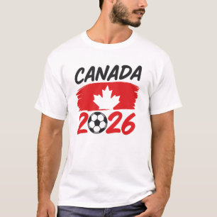 T-shirt Canada 2026 Conception de fan de soccer avec feuil