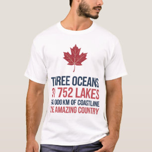 T-shirt Canada 3 Océans 31752 Lacs 243000km de côtes