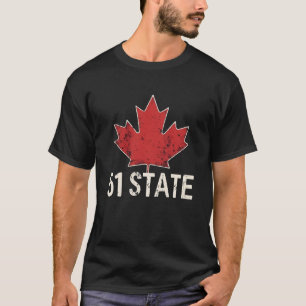 T-shirt Canada 51e État Trump Drapeau américain et canadie