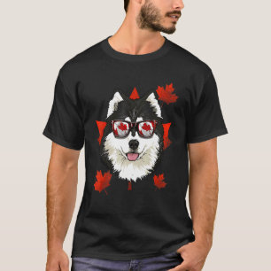 T-shirt Canada Alaska Malamute Maple Leaf Patriotic Can
