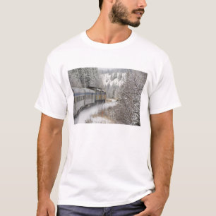 T-shirt Canada, Alberta. Train de neige de VIA Rail entre