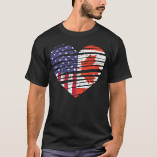 T-shirt Canada American Gros Coeur USA Patriot Heritage M