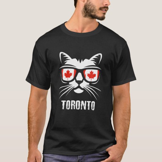 T-shirt Canada Drapeau Canadian Cat Maple Leaf Oronto (Devant)