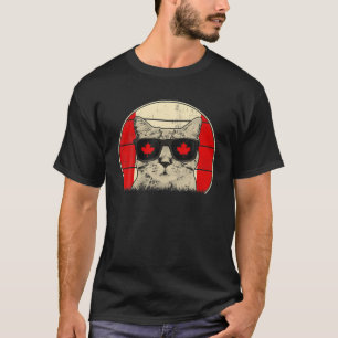 T-shirt Canada Drapeau Canadien Chat Lunettes de soleil Dr