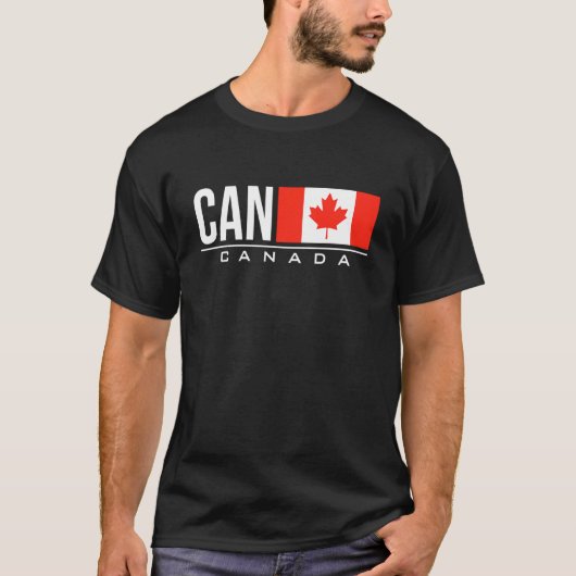 T-shirt Canada Drapeau International Code Pays Can Sports (Devant)