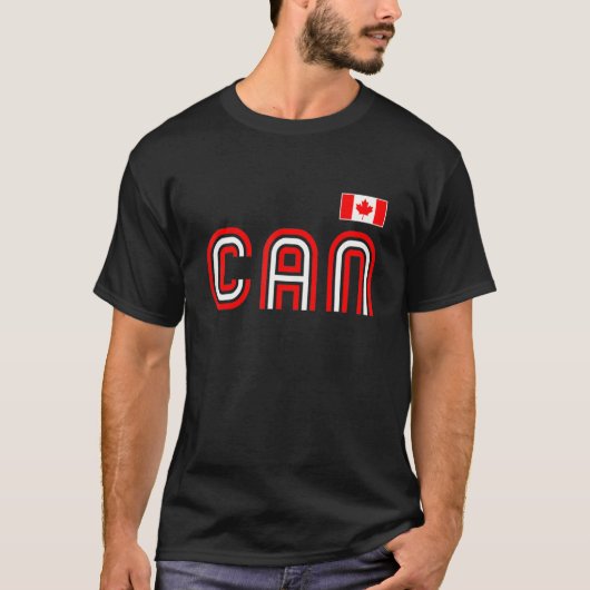 T-shirt Canada Drapeau Rétro International Pays Canadien P (Devant)