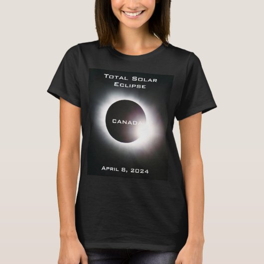 T-shirt CANADA Éclipse solaire totale 8 avril 2024 (Devant)
