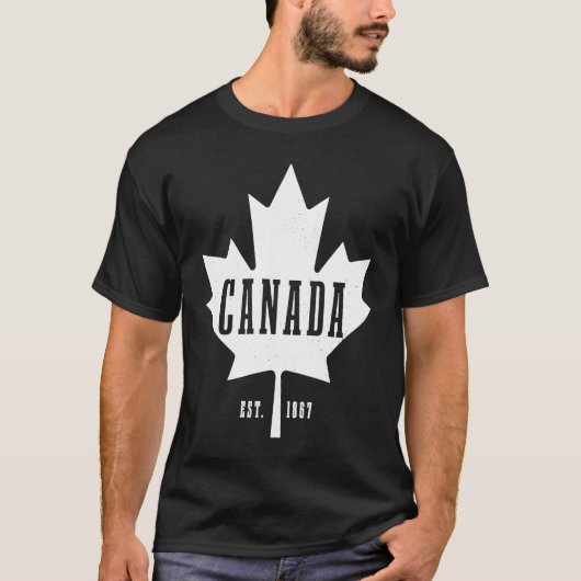 T-shirt Canada Est 1867 Maple Leaf Canadian Flag Pride Roo (Devant)