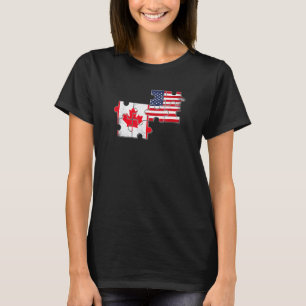T-shirt Canada États-Unis Loots Drapeau canadien américain