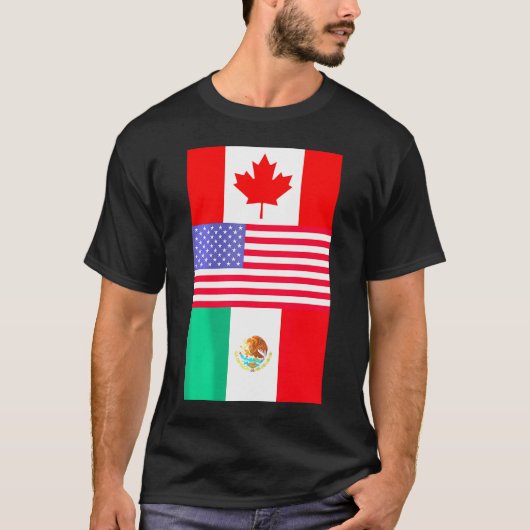 T-shirt Canada États-Unis Mexique Amérique du Nord (Devant)