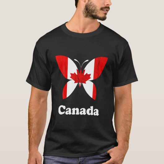 T-shirt Canada Feuille d'érable Canadian Pride Papillon Ca (Devant)
