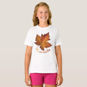 T-shirt Canada Feuille d'érable pour fille Souveni (Devant entier)
