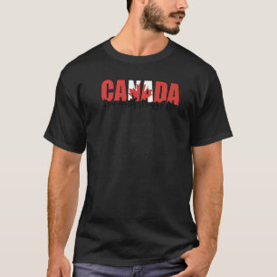 T-shirt Canada Feuille D'Érable Véritable Nord Fort Et Lib