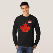 T-shirt Canada Fierté Feuille D'Érable Canadienne Et Drape (Devant entier)