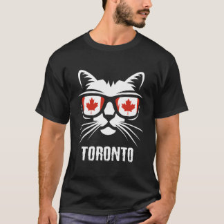 T-shirt Canada Flag Canadian Cat Maple Leaf Toronto