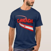 T-shirt Canada Flag Ribbon Dynamic Graphic  (Devant)