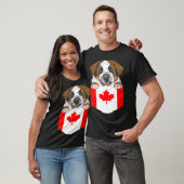 T-shirt Canada Flag St Bernard Dog In Pocket (Unisexe)