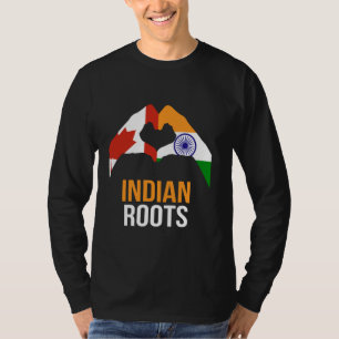 T-shirt Canada Inde Drapeau des racines indiennes