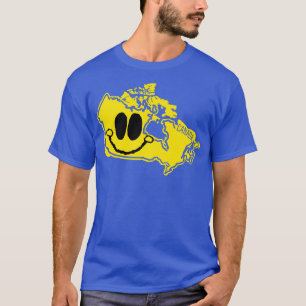 T-shirt Canada Joyeux toon Carte Visage avec sourire