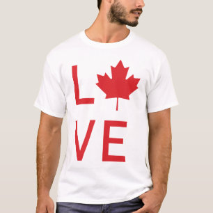 T-shirt Canada Love Design avec Feuille d'érable canadienn