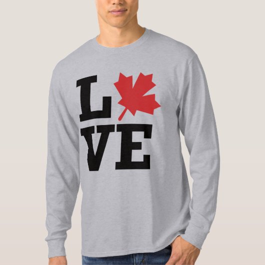 T-shirt Canada Love Maple Leaf Long Sleeve Tee (Devant)