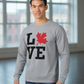 T-shirt Canada Love Maple Leaf Long Sleeve Tee
