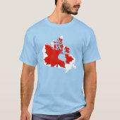 T-shirt Canada Map Maple Leaf Graphic Blue Tee (Devant)