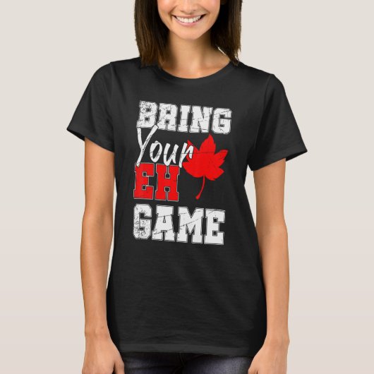 T-shirt Canada Maple Leaf Pays Eh Jeu Canada (Devant)