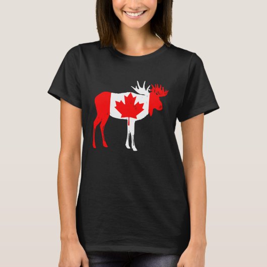 T-shirt Canada Moose Canadian Flag Pride (Devant)