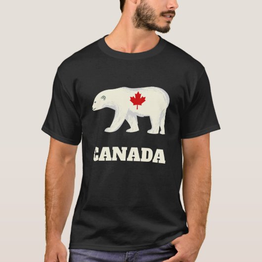 T-shirt canada ours polaire patriotisme force feuille d'ér (Devant)
