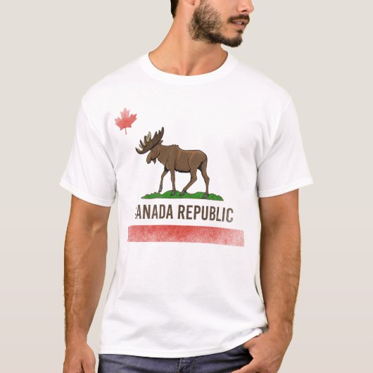T-shirt Canada République - Canada Oie et drapeau de la Ca (Devant)