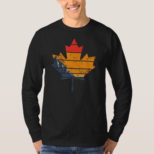 T-shirt Canada Retro Conception de feuille d'érable désaff (Devant)
