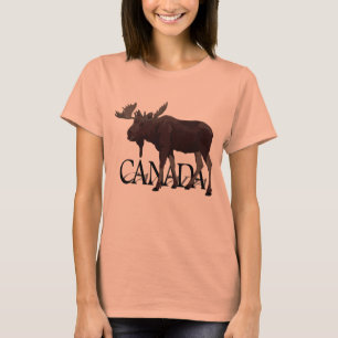 T-shirt Canada Robe d'orignal Rétro Souvenir canadien d'or