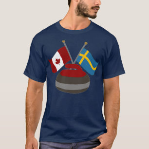 T-shirt Canada Suède roche de curling rouge