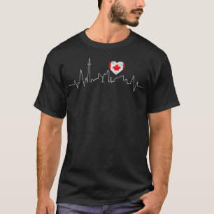 T-shirt Canada Toronto Skyline Heartbeat drapeau canadien