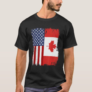 T-shirt Canadian American Flag Patriotic Pride America Ca